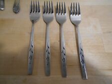 4 Oneidacraft Deluxe Stainless CAPRISTRANO Pattern Salad Forks Oneida 6675 picture