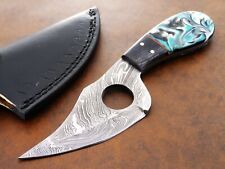 Authentic HAND FORGED Damascus Steel Camping Skinner Hunting Knife-RESIN HANDLE picture