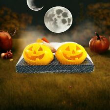Hyde and Eek Lemons Halloween Lit Faux Carved Jack O' Lantern Kitchen Fruit READ picture
