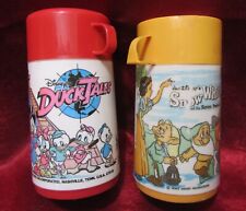 Vintage 1986 DUCK TALES Disney Thermos And Disney Snow White Plastic Thermos picture
