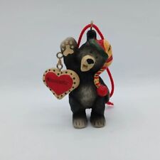 Minnesota Black Bear Holding Heart Christmas Ornament picture