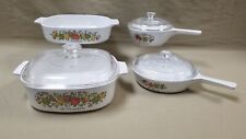 Lot of 4 Vintage Corning Ware Spice of Life Dishes Bakeware - Some w/ Lids picture