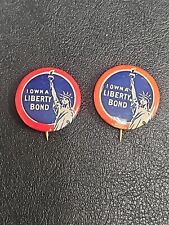 2-WWI - I OWN A LIBERTY BOND  Statue of Liberty - political campaign button pin  picture