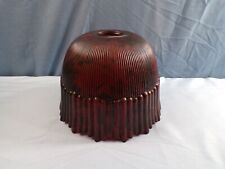 Brooke Crescent Dome Shaped Antique Red Finish Glass Lamp Shade Ribbed Design picture