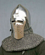 SCA HNB Medieval 18 Gauge Steel Combat Jousting Bascinet Helmet Limited Edition picture
