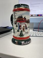Vintage Budweiser Stein Ceramic Christmas Mug 1991 - The Season's Best picture