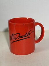 Vintage McDonald's Coffee Mug 1970's Red Ceramic Black Logo Japan picture