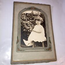 antique photo - Circa  1900 Cute little Toddler girl in white dress  (#1) picture