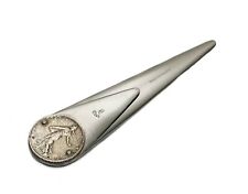 Charles Louis Eloi Pernet for Alfred Dunhill Steel and Silver Coin Letter Opener picture