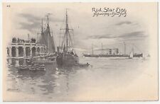1900s~Red Star Line~New York~Antwerp~Cruise Line~Steamship~Antique VTG Postcard picture