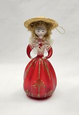 Rare Vtg De Carlini Victorian Girl Woman Blown Glass Christmas Ornament Italy picture