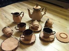 Rare Bronze Dipped Terracota Clay Tea Set picture