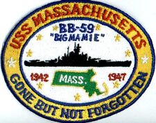 US NAVY SHIP PATCH, USS MASSACHUSETTS, BB-59, GONE BUT NOT FORGOTTEN picture