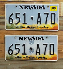 Nevada expired 2006 Plate Pair - 651 - A70 ~ Embossed picture