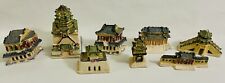 Lot of 8 Miniatures Asian Buildings Houses Architecture Very Detailed Bridges picture