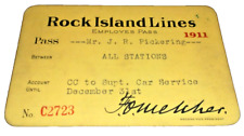 1911 CRI&P ROCK ISLAND EMPLOYEE PASS #2723 picture