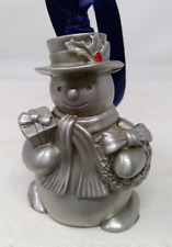 2001 Gloria Duchin Pewter Snowman Christmas Ornament picture