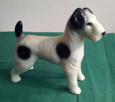 Vintage Fox Terrier “Beans” Figurine White & Black Ceramic Porcelain Decorative picture