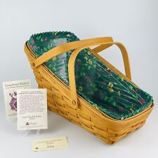 Longaberger 1995 Large Vegetable Basket 15202 With Protector and Liner, Handles picture