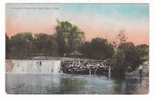 1908 DUNLAP IOWA BOYER RIVER DAM FISHING VINTAGE POSTCARD IA PORTSMOUTH OLD  picture