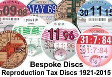 Replica Classic Car Vehicle Road Tax Disc Birthday Fathers Day Gift Bespoke picture