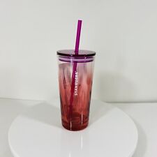Starbucks Collectible Tumbler Recycle Glass Pink Purple  New 16oz Cold To Go  picture