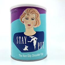 Vintage 80s STAY-PUT Art SHOULDER PADS Postmodern ADVERTISING Can RETRO Lady NOS picture