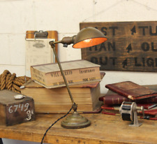 Vtg Antique Faries MFG Co Industrial Brass Desk Lamp Light Factory 1920s picture