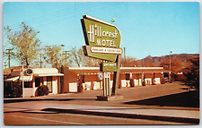 AZ Kingham ROUTE 66 Hillcrest Motel & Sign Panelray electric heat postcard picture