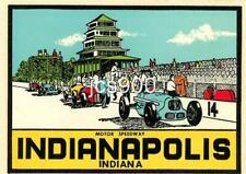 VINTAGE INDIANAPOLIS INDIANA MOTOR SPEEDWAY INDY 500 SOUVENIR AUTO TRAVEL DECAL picture