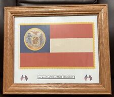 Civil War 1st Maryland Cavalry CSA Flag In 10”x12” Frame picture