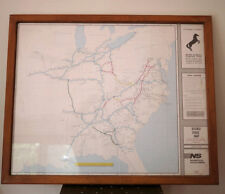 Vintage 1994 NORFOLK SOUTHERN Double Stack Train Route Map Poster Frame UV 25x30 picture