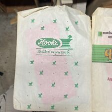 Vintage Hooks Drug Store Paper Sack White & Green Hooks Pharmacy  Ephemera Art picture