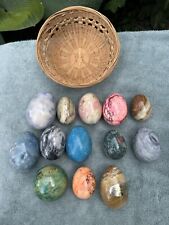 Lot Of 13 Vintage Polished Stone Egg/ Sphere Lot  picture