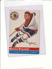 1954 Topps hockey card  Metro Prystai Black Hawks #24 bm picture