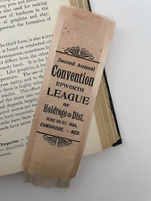 Antique Historical Ephemera Ribbon Nebraska Convention League 1894 Pink picture