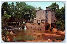 c1950's Picturesque Old Dam & Watermill Fishing Old Appleton Missouri Postcard picture