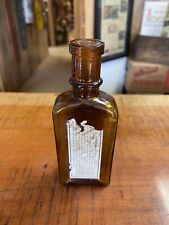 Vintage 1880’s-1890’s Buckingham Whisker Dye Amber Glass Bottle picture