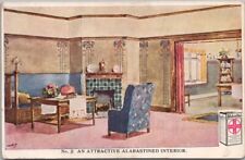 c1910s ALABASTINE Wall Coating Advertising Postcard No. 2 - House Interior picture