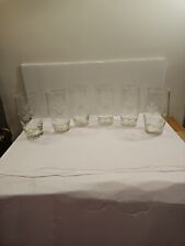 Set Of 6 Beautiful Vintage Highball Crystal Glasses With Raised Etched Flowers picture
