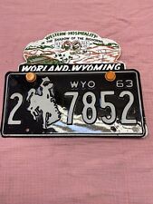 Vintage Original Worland Wyoming License Plate Topper picture