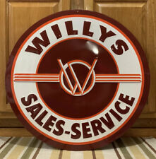 Willys Sales Service Metal Sign Garage Vintage Style Wall Decor Bar Pub Gasoline picture