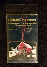 Vintage Lillikins 18 Karat Gold Covered Bridge Christmas Ornament - NIP picture