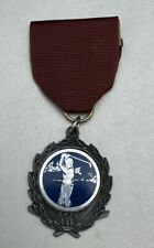 Vintage 1970s Golf Medal, Red Ribbon Pin 4th Place Pewter picture