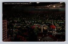 Binghamton NY-New York, Aerial Of Town By Night, Antique, Vintage c1915 Postcard picture