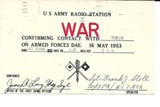 QSL  1953 Washington DC Armed Forces Day US Army  radio card picture