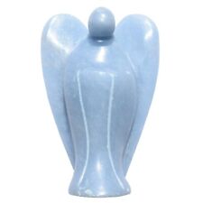 CHARGED Angelite Crystal Hand-Carved Angel Peaceful Energy + Selenite Charger picture