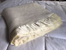 Vintage Touch Of Class Fieldcrest Loom Woven Blanket Full Queen Cozy Beige Cream picture
