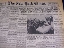 1943 OCT 30 NEW YORK TIMES - MOSCOW TALK A SUCCESS, ROOSEVELT, SAYS - NT 1896 picture