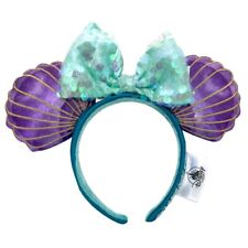 Authentic Disney Parks Ears Little Mermaid Ariel Purple Iridescent Minnie Ears picture